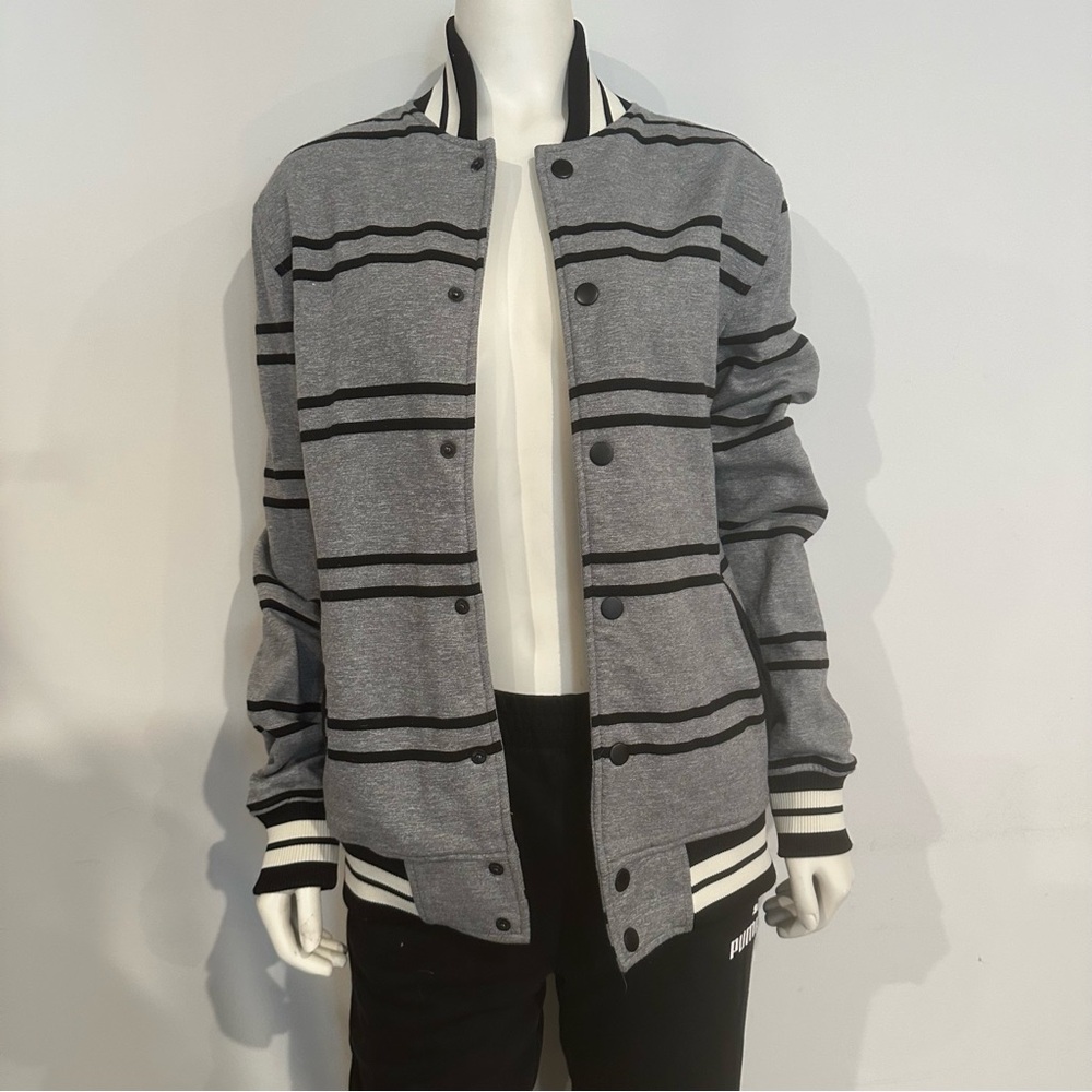 Brooklyn Cloth Varsity Jacket – Black/Gray – Men’s Small (Unisex)